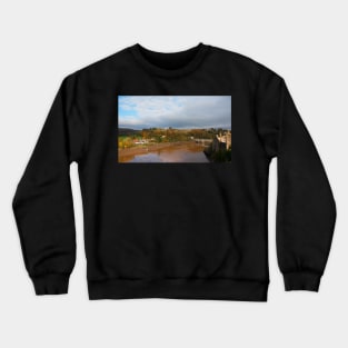 The Old Wye Bridge, Chepstow, Wales Crewneck Sweatshirt